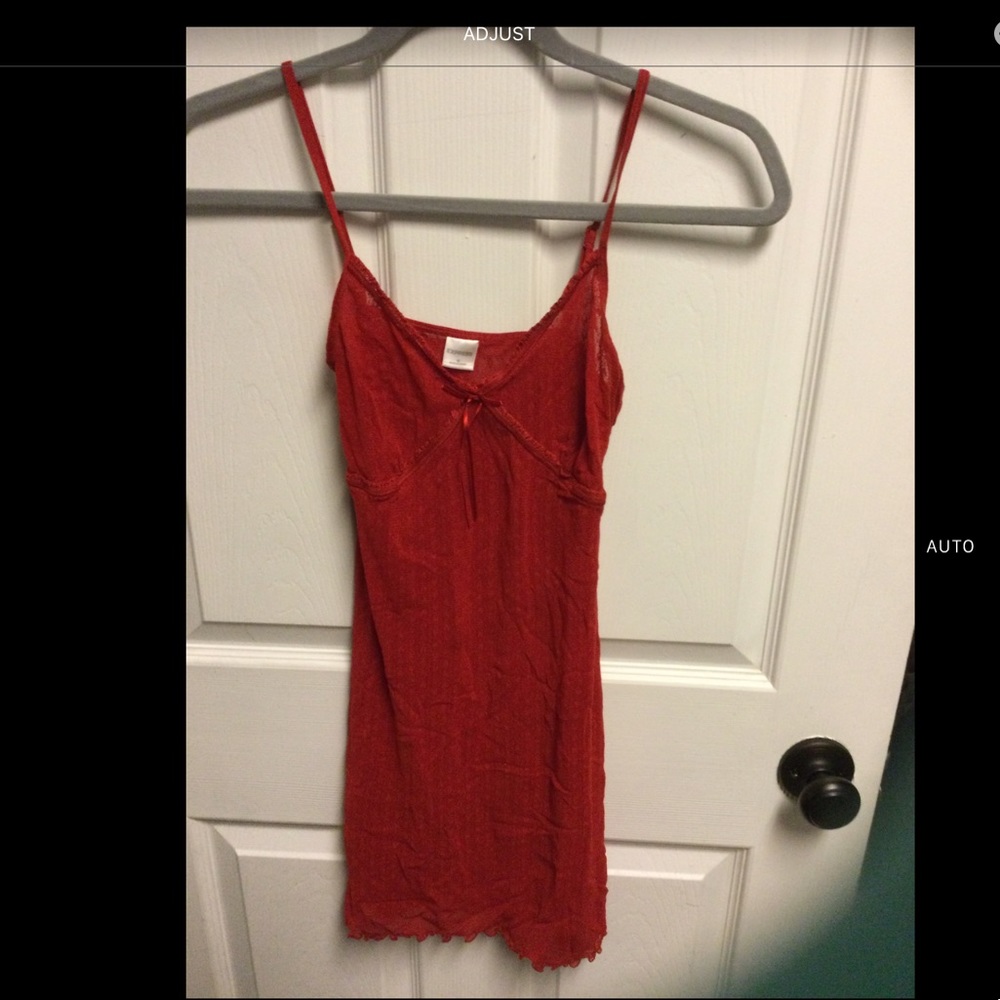 Vintage Express Red Lace Fitted Chemise Babydoll.  Size Medium but runs small.